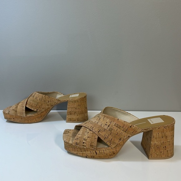 Dolce Vita Martin Cork Square Toe Slides Heeled Sandals Size 11 - Picture 3 of 15